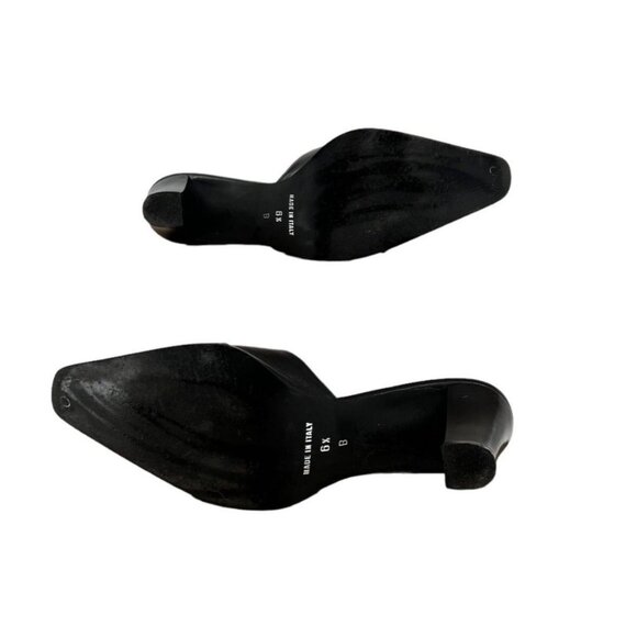 GAMA Studio Made in Italy Leather Mules Heels Black -Size 6.5B - Picture 7 of 7